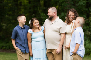 family laughing having a great time 