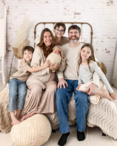 family posed together at cleveland newborn session 